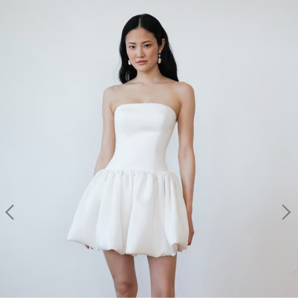 Jenny Yoo Strapless Mini Dress in White
